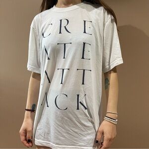 Nike White Graphic Tee with Bold Text
